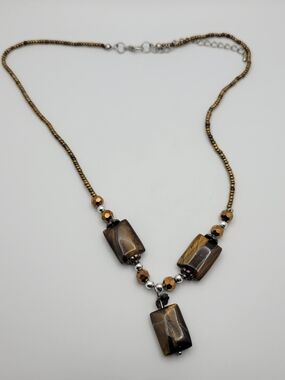 Women’s Gold-Tone Tiger Eye Pendant Necklace